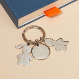 Stileitaliano portachiavi personalizzato piastrina faily argento con