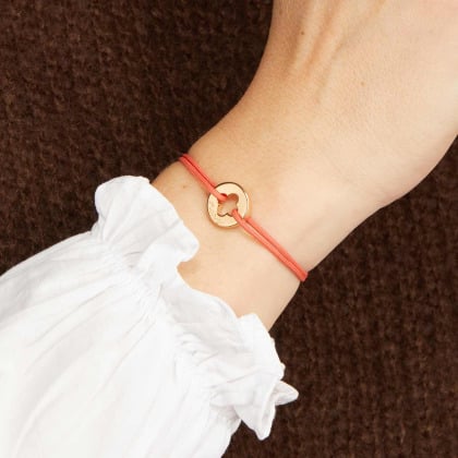 Bracciale Personalizzato croce a trifoglio Unity Placcato in oro Merci Maman