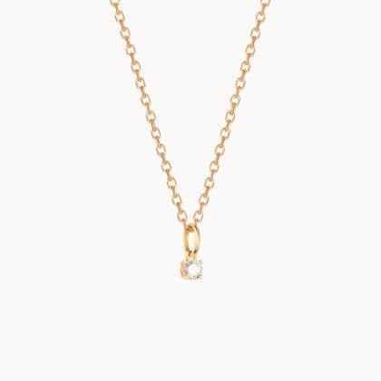 Collana con Pendente Cristallo Solitario Placcato in oro Merci Maman