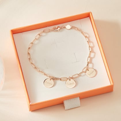 Bracelet Chaîne Fine Love Links personnalisé plaqué or