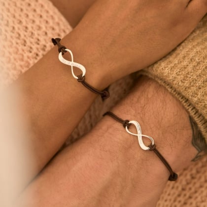 Duo Bracciali Infinity personalizzati placcato in oro merci maman