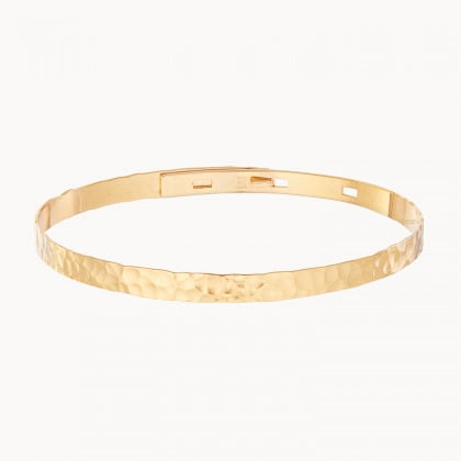 Bracciale martellato personalizzato con fermaglio placcato oro merci maman