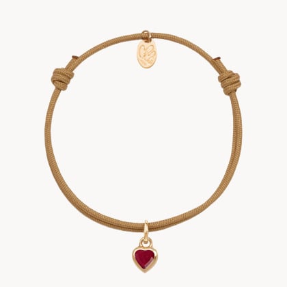 Bracciale personalizzato con pietra di nascita a cuore placcato in oro merci maman