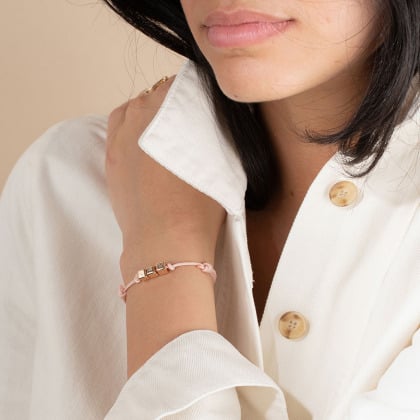 Pulsera Dado personalizada baño oro merci maman
