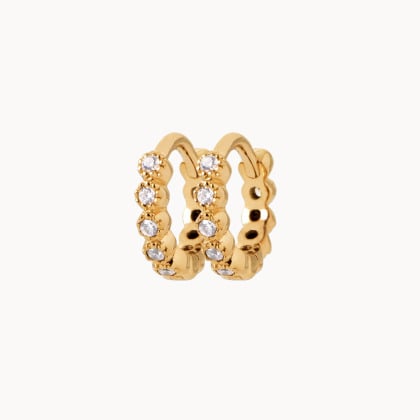 Crystal Eternity Mini Hoop Earrings gold plated merci maman