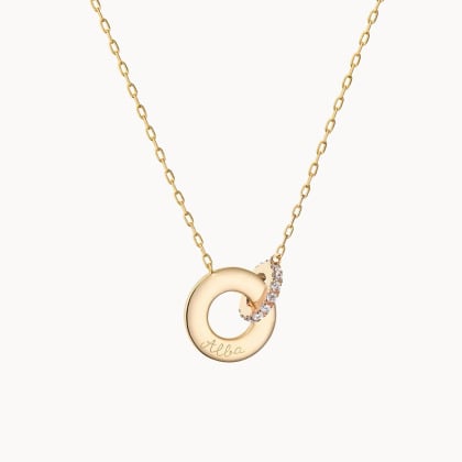 Collana Personalizzata con Cristallo Intrecciato Placcato in oro 18 carati Merci Maman