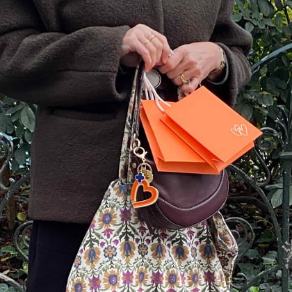 Personalisierter Schlüsselanhänger für Taschen vergoldet merci maman