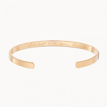 Braccialetto aperto personalizzato placcato oro merci maman