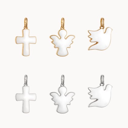 Buy your personalised Enamel Charm gold plated merci maman