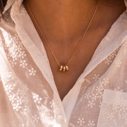 Collar personalizado Unión con nombre baño oro merci maman