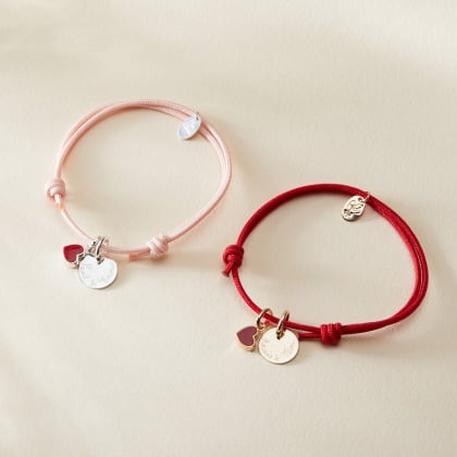 Bracciale personalizzato a disco San Valentino placcato oro argento sterling merci maman