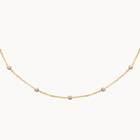Crystal Solitaire Necklace gold plated merci maman