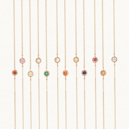 Chaîne Pierre de Naissance plaqué or merci maman