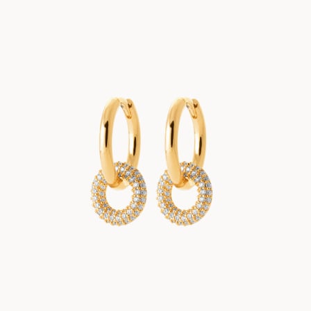Crystal Eternity Double Hoop Earrings gold plated merci maman