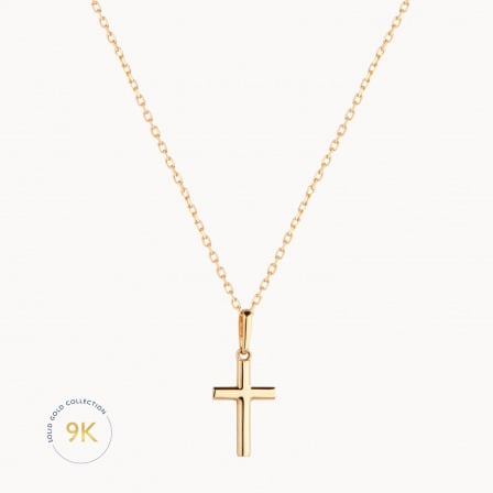 9 Carat Gold Cross Necklace merci maman