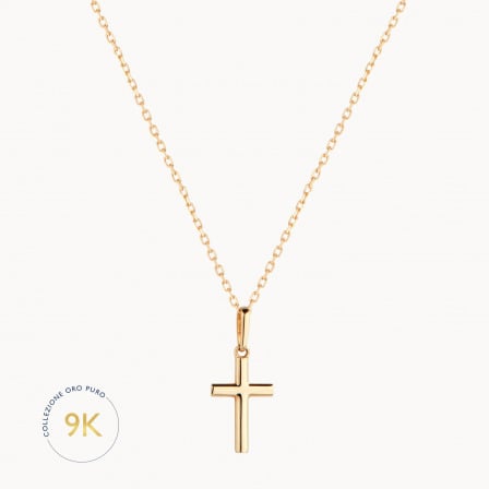Collana con croce in oro 9 carati merci maman