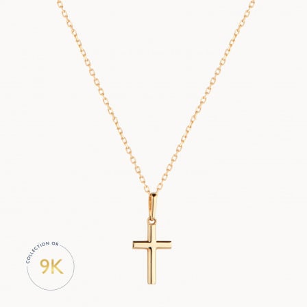 Collier Mini Croix 9 carats merci maman