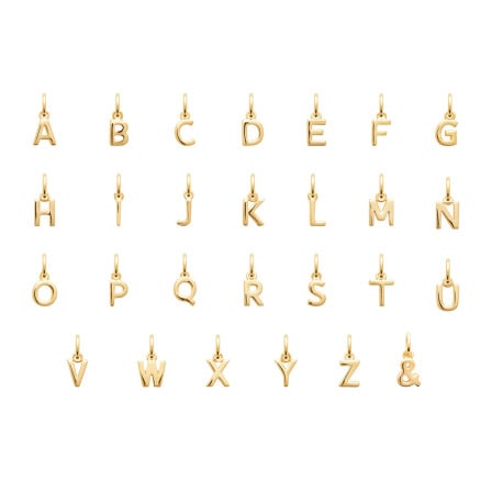 Achetez un Mini Charm Alphabet plaqué or merci maman
