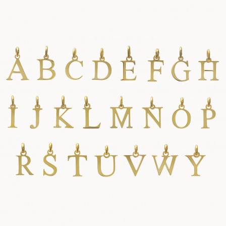 Charm Alphabet plaqué or merci maman