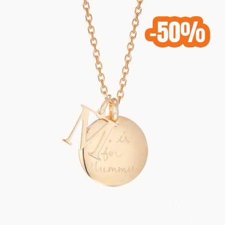 personalised alphabet necklace gold plated merci maman