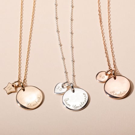 Collana personalizzata di Compleanno placcato oro ergento sterling merci maman