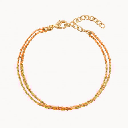 Braided Bracelet Chain gold plated tangerine merci maman