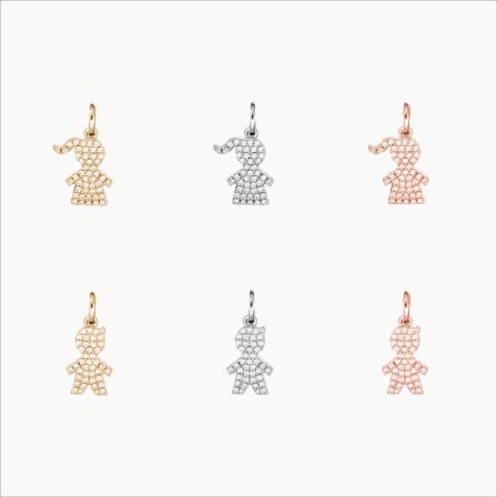 Kaufen Sie einen Pavé Kristall Junge oder Mädchen Mini-Charm vergoldet Merci Maman