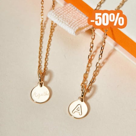 Children's Personalised Letter Pendant Necklace gold plated merci maman