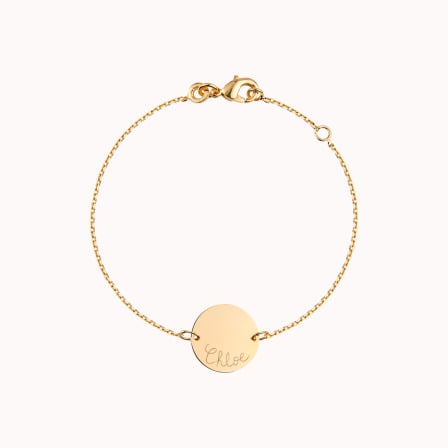 Children's Personalised Pastille Chain Bracelet gold plated merci maman