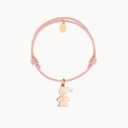 Bracelet personnalisé Mini Fille pour enfant plaqué or merci maman