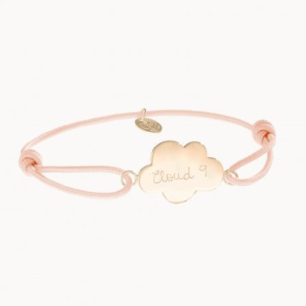 Bracelet personnalisé Nuage plaqué or merci maman