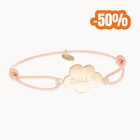 Personalised Cloud Bracelet gold plated merci maman