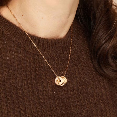 Personalised Clover Cross Unity Necklace Gold Plated Merci Maman