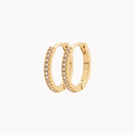 Crystal Hoop Earrings gold plated merci maman