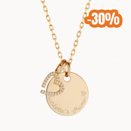 personalised crystal m necklace gold plated merci maman