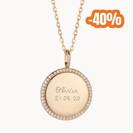 personalised crystal signature necklace gold plated merci maman