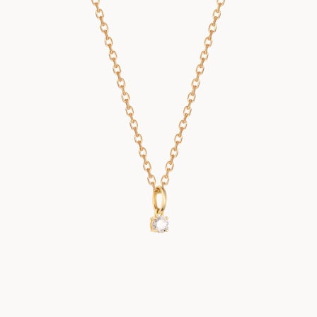 Crystal Solitaire Pendant Necklace Gold Plated Merci Maman