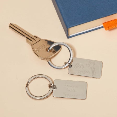 Drawn By You - Personalised Dog Tag Keyring in Stainless Steel merci maman
