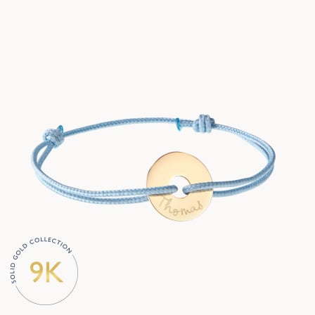 Personalised 9 Carat Gold Mini Open Disc Bracelet merci maman