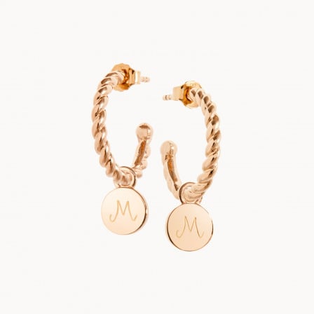 Boucles d'oreilles Liens personnalisées plaqué or merci maman