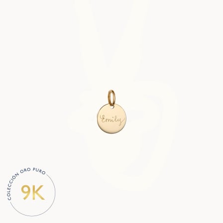 Medalla miniplana personalizada en oro de 9 kilates