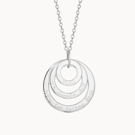 Personalisierte Ewigkeitstrio Halskette in Sterlingsilber merci maman