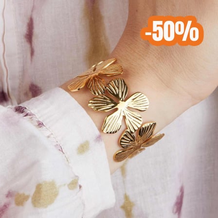 Flower Cuff in Golden Stainless Steel merci maman