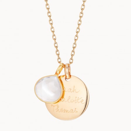 Personalisierte Mondstein Edelstein Halskette