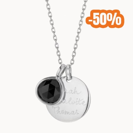 Personalised Black Onyx Gemstone Necklace