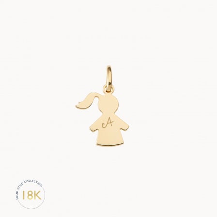 personalised 18 carat gold girl charm merci maman