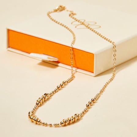 gold beaded necklace gold plated merci maman