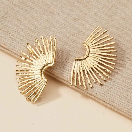 Half Sun Earrings in Golden Stainless Steel