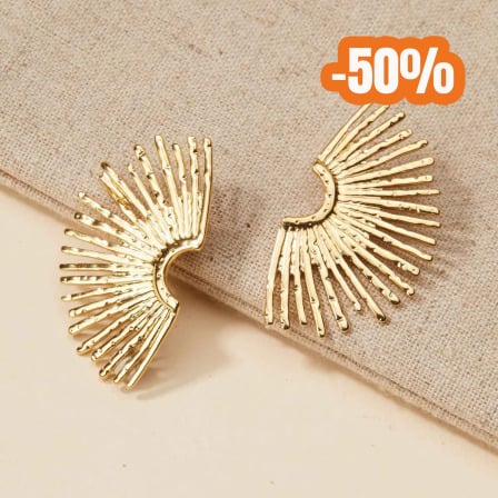 Half Sun Earrings in Golden Stainless Steel