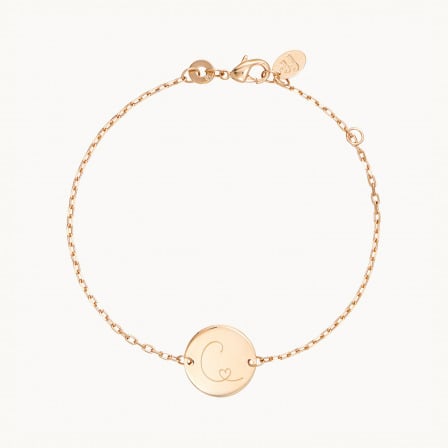 Personalised Heart Alphabet Chain Bracelet gold plated merci maman